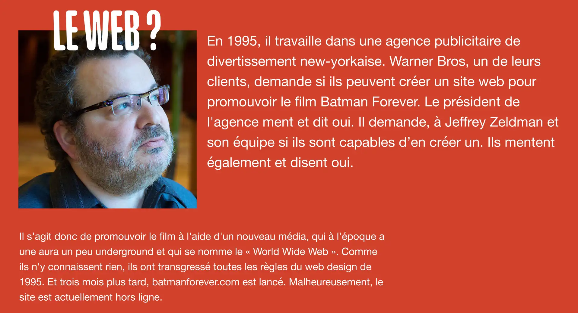 Exemple de la mise en page du site Le web de Zeldman